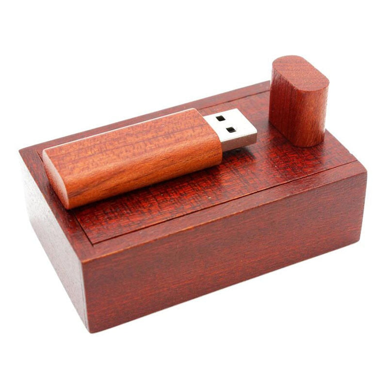 Wooden + Box USB FlashDrive Pen Driver Pendrive 4GB 16GB 32GB 64GB 128GB Memory Creativo Personal LOGO