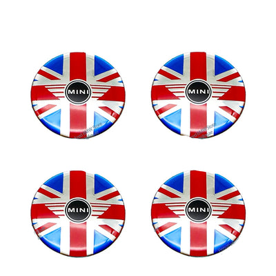 4pcs 52mm Car Wheel Center Cap Sticker Hub Cap Decal For MINI JHON COOPERR50 R52 F56 R53 F60 R57 R58 R59 R60 S Auto Accessories