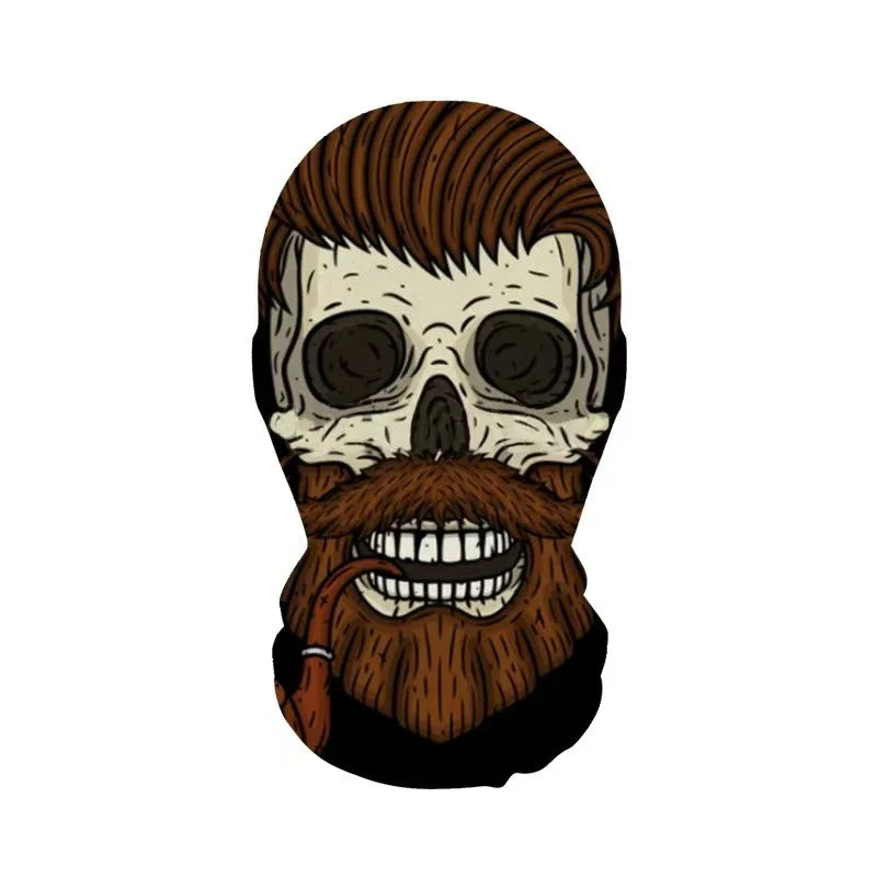 Halloween Skeleton Mesh Hood Mask | Elastic Breathable | Scary Party Cosplay Face Cover