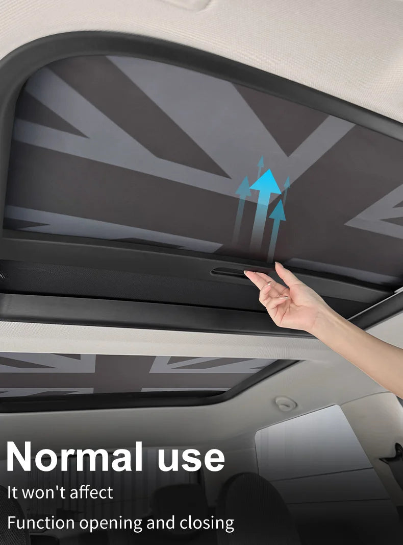Car Sunroof Sunshade Cover For Mini Cooper F56 F60 F55 R56 R60 F65 F66 Sunscreen Protector UV Heat Isolate Foldable Accessories