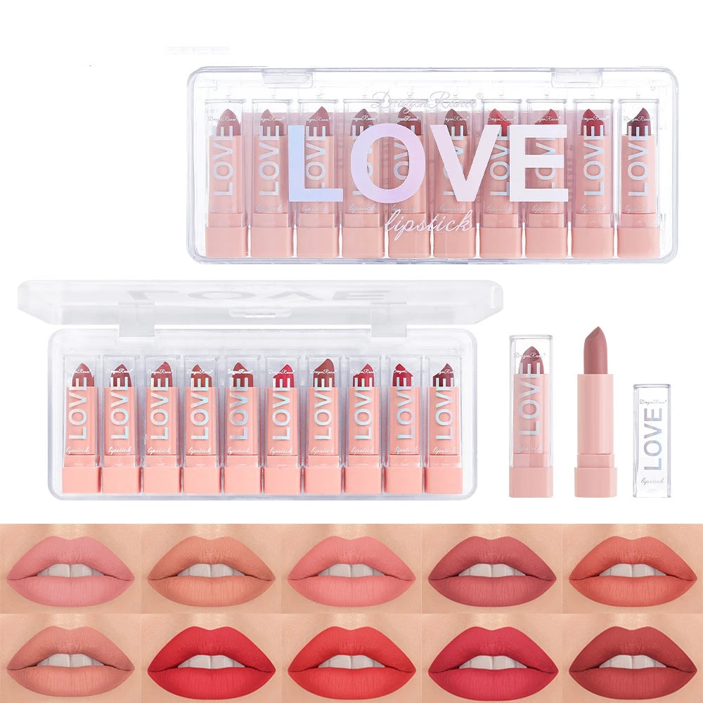 Lipstick Set for Autumn and Winter, Matte Waterproof Lips, Non-Fading, Non-Stick Cup, Whitening and Complexion Lip Gloss