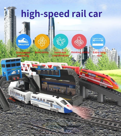 Model Railway Track Harmony Rail Toy Car  Assemble DIY Set Children Christmas Gift Toy for Boy