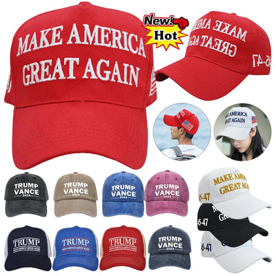 Donald Trump Cap Make America Great Again Trump Baseball Cap  Red White Adjustable Embroidered American USA Flag Cap