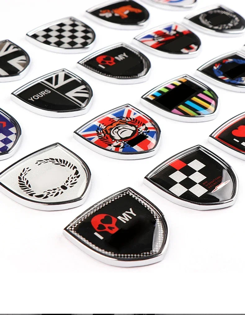 3D Adhesive Drop Process Metal Body Stickers For Mini Cooper R56 F55 Countryman Car Decals Cover Body Badge Stickers Emblem