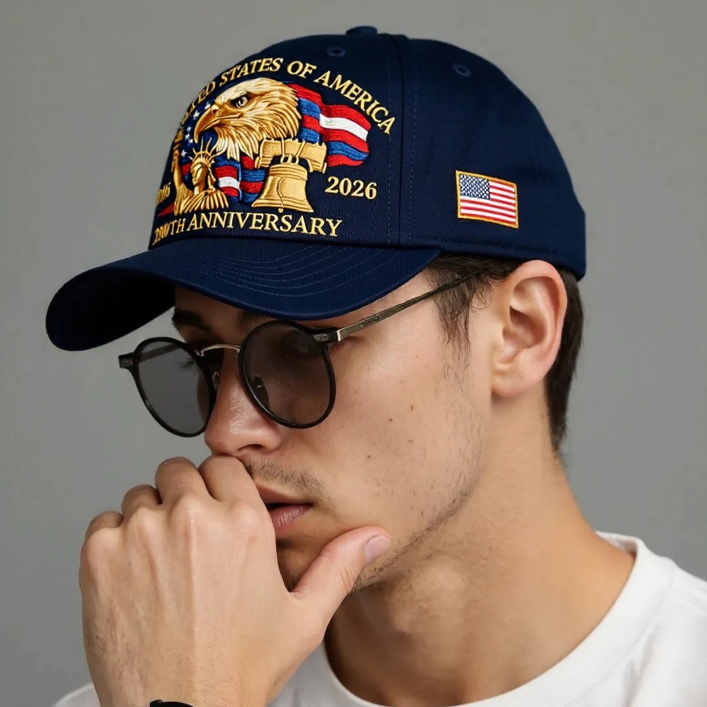 US 250th Anniversary Cap Adjustable Retro Washed Patriotic Cap US 250th Anniversary Tribute Hat Patriotic Baseball Cap for Men and Women