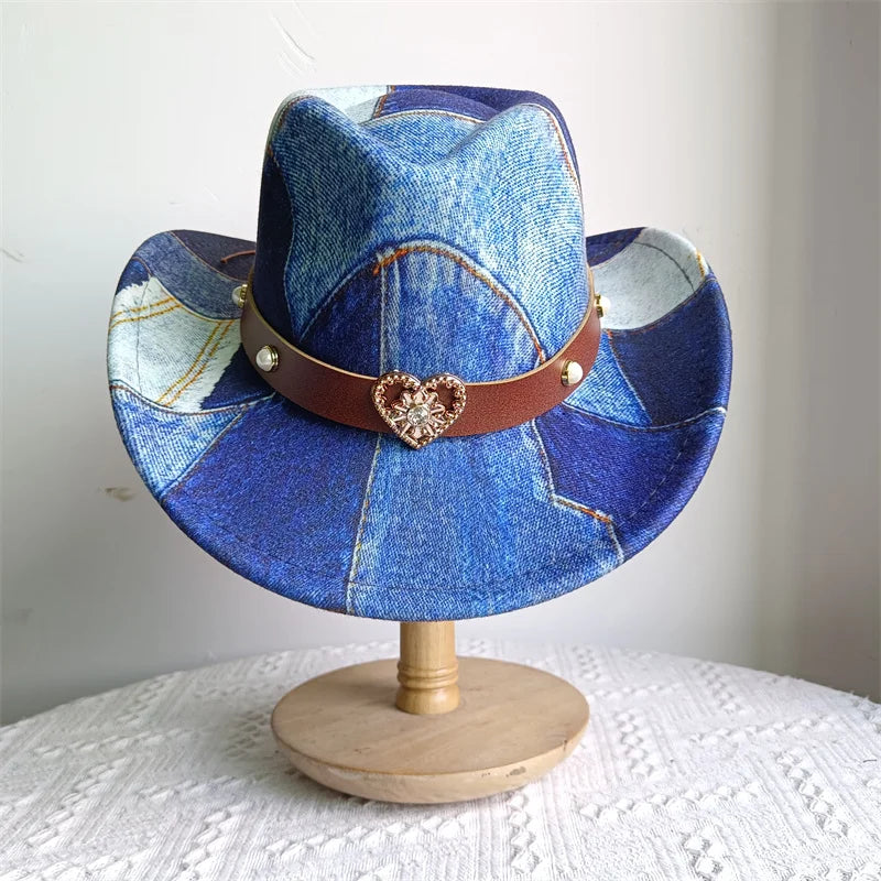 Cowboy Hat Fashion Chic Unisex Solid Color Jazz Hat With Bull Shaped Decor Western Cowboy Hats