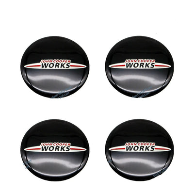 4pcs 52mm Car Wheel Center Cap Sticker Hub Cap Decal For MINI JHON COOPERR50 R52 F56 R53 F60 R57 R58 R59 R60 S Auto Accessories