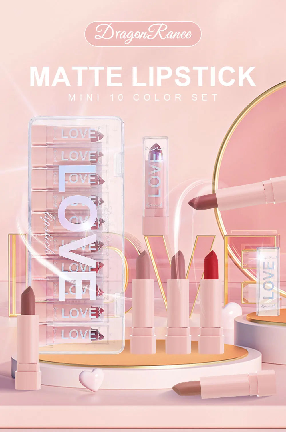 Lipstick Set for Autumn and Winter, Matte Waterproof Lips, Non-Fading, Non-Stick Cup, Whitening and Complexion Lip Gloss