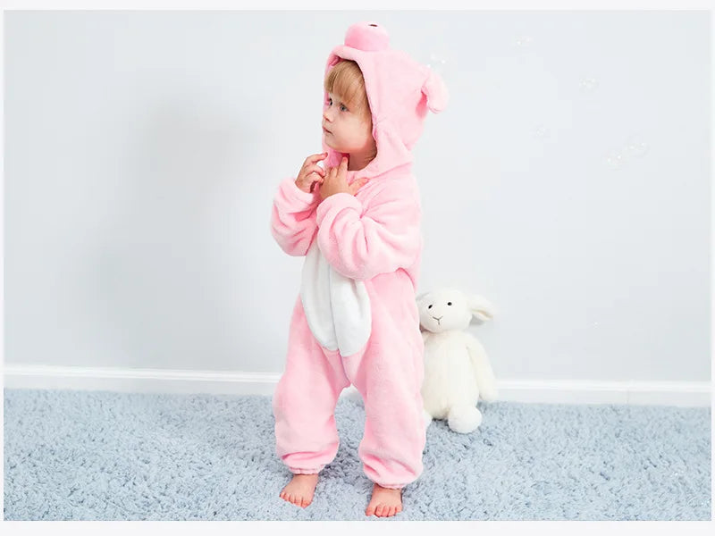 Baby Rompers Winter Costume Flannel for Girl Boy Toddler Infant Clothes Kids Overall Animals