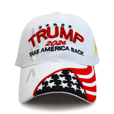 2PCS Trump Embroidered Take America Back Letters 2024 Baseball Caps Unisex Adjustable Optional Colors Visor Hat