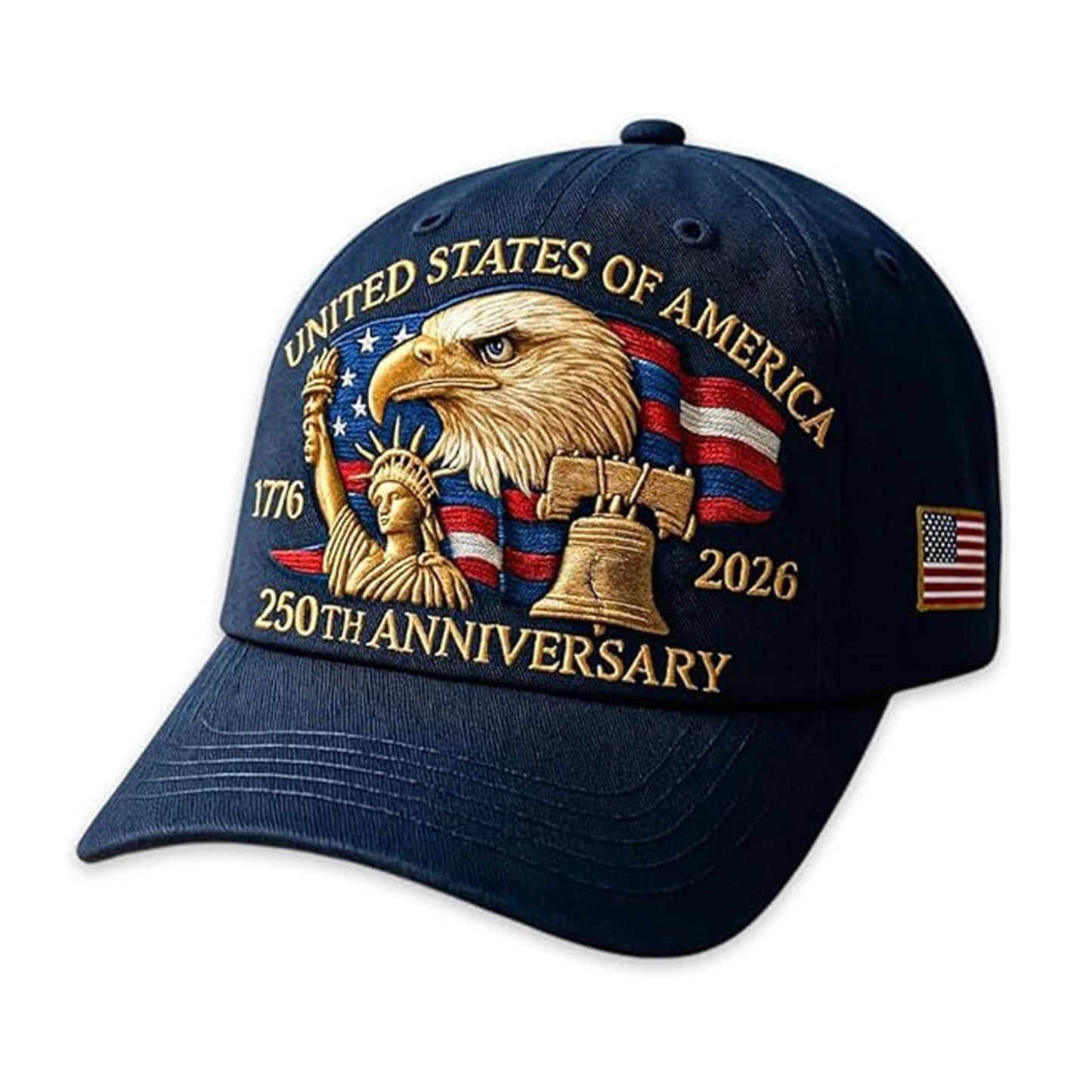 US 250th Anniversary Cap Adjustable Retro Washed Patriotic Cap US 250th Anniversary Tribute Hat Patriotic Baseball Cap for Men and Women