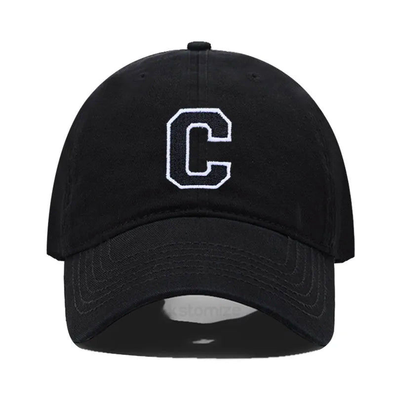 Letter A-Z Embroider Baseball Cap For Men Womne High Quality Soft Cotton Fashion Team Sport Visors Snapback Caps