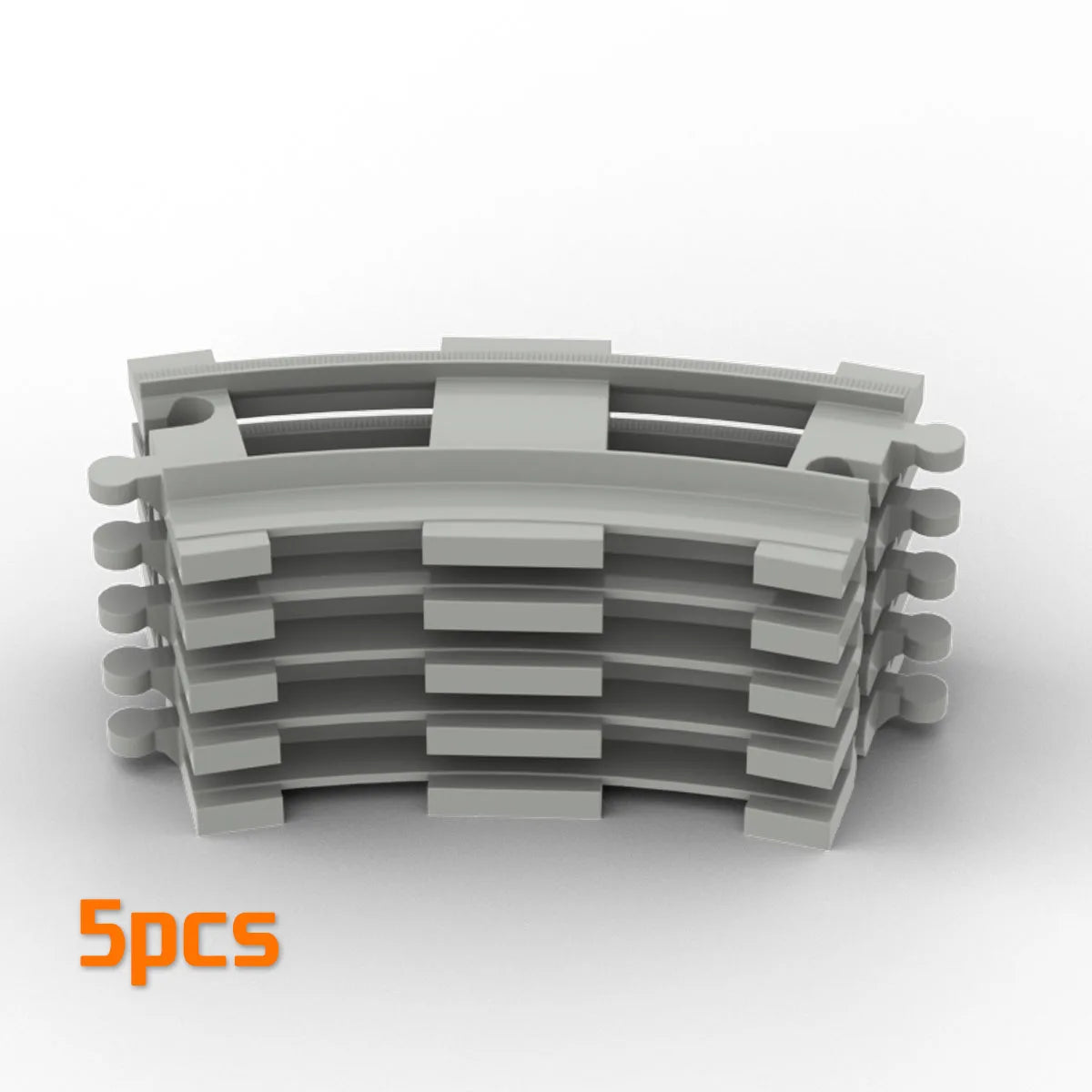 Building Block Light Gray Railroad Track Compatible Duplo Trains Parts kit Platform Curved Track Toy Set