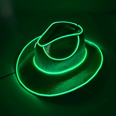 Pearlescent Cowboy Hat Dance Costume Decorate Glowing Cowgirl Cap Glowing For Neon NightClub