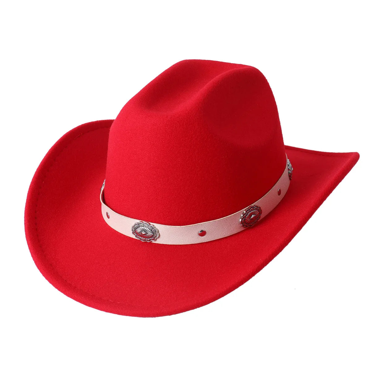 Cowboy Hat Fashion Chic Unisex Solid Color Jazz Hat With Bull Shaped Decor Western Cowboy Hats