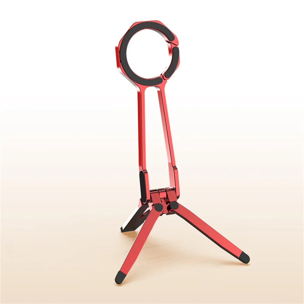 Magnetic ring alloy mobile phone holder Tripod Stand Portable Foldable Bracket Pocket Cell Phone Stand Non-slip