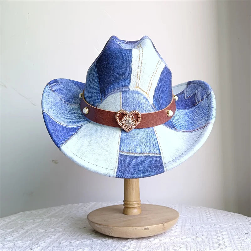 Cowboy Hat Fashion Chic Unisex Solid Color Jazz Hat With Bull Shaped Decor Western Cowboy Hats