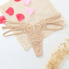 G-string Double Thin Straps Panties Lace Hollowed High Slit Thongs Butterfly Fun Underwear T-back Underpants