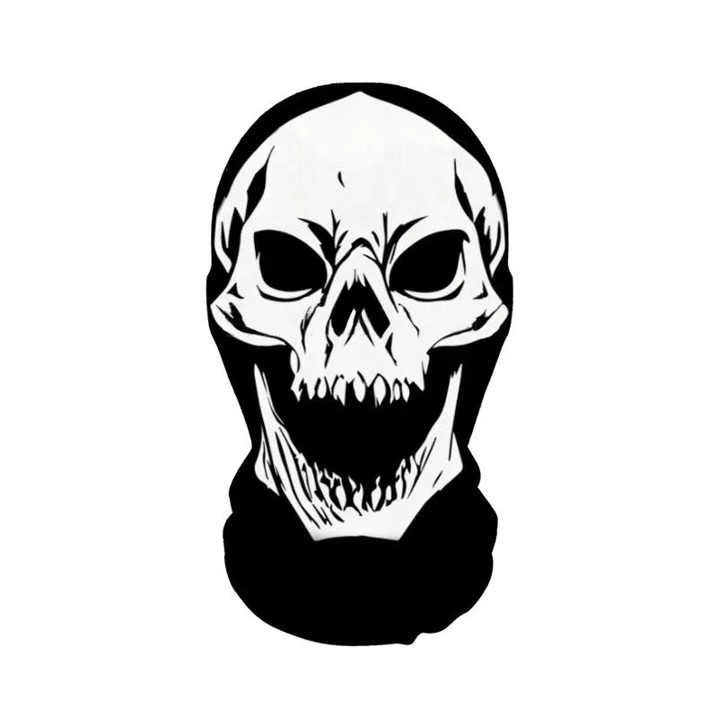 Halloween Skeleton Mesh Hood Mask | Elastic Breathable | Scary Party Cosplay Face Cover
