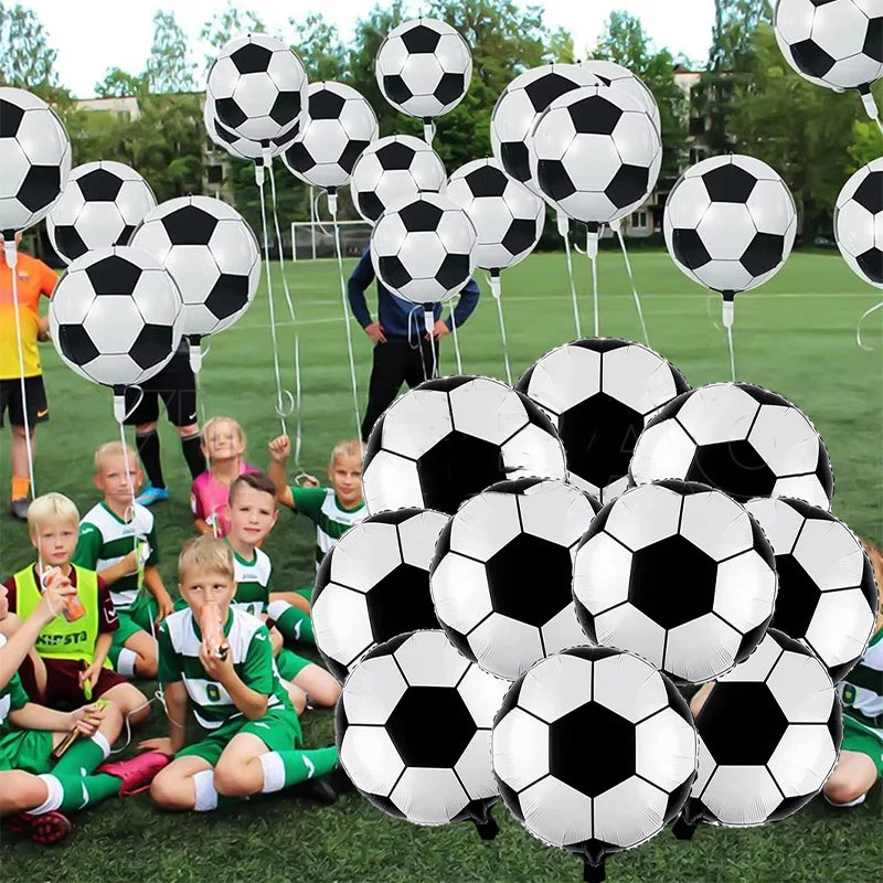 18 inches Soccer Balloons Soccer Themed Party Decor Soccer Ball Balloon For Birthday Sports Graduation Party Decoration