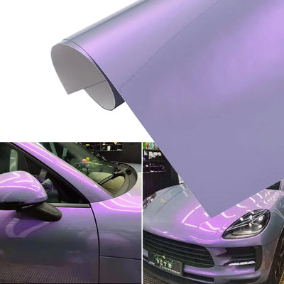 Vinyl Wrap Grey to Purple Adhesive Car Body Film Sticker Decal Sheet Air Bubble Release DIY (Grey to Purple)