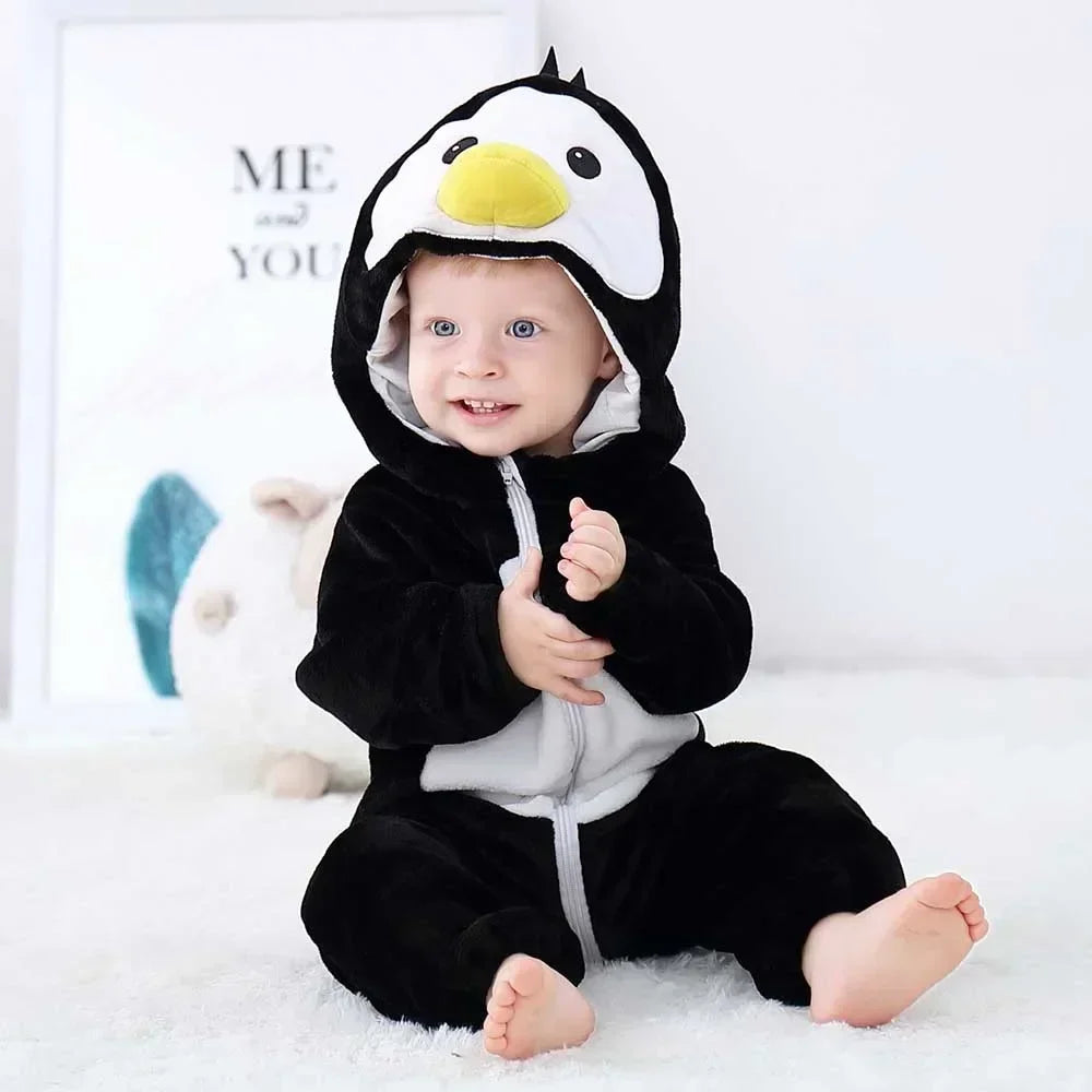 Baby Rompers Winter Costume Flannel for Girl Boy Toddler Infant Clothes Kids Overall Animals