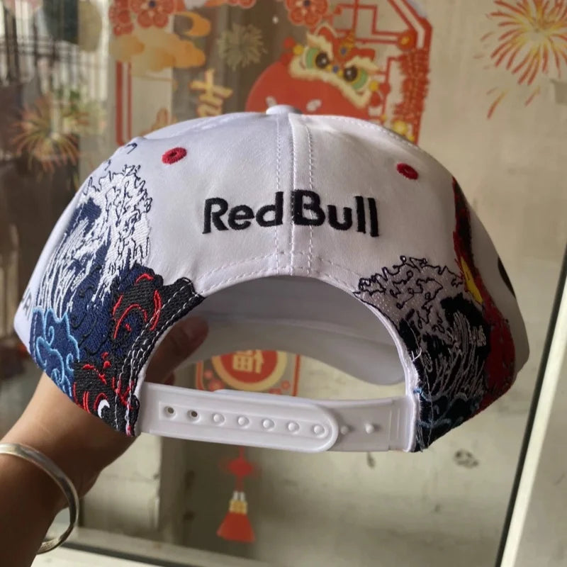 Red Bull Mesh Hat Embroidered Red Bull Baseball Hat Men's and Women's Outdoor Multi functional Hat Red Bull Racing Hat