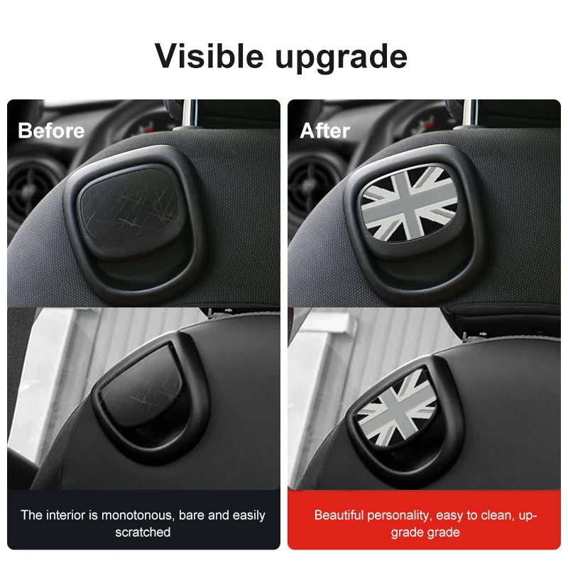 Car Rear Seat Back Handle Decal Cover Protective Sticker For Mini Cooper R56 R55 F56 F57 Interior Decorative Accessories