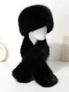 Imitation fox fur headband hats for winter warm earmuffs for girls natural fluffy plush hats