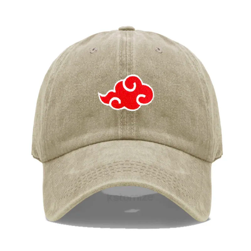 Anime Embroidered Baseball Cap NARUTO Cotton Cap Japanese Akatsuki Logo&nbsp; Embroidery Baseball Caps Black Snapback Hat