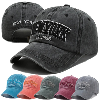 Unisex Washed Cotton Vintage Cap High Quality NEW YORK Letter Embroidery Baseball Cap Men And Women Outdoor Sports Hats