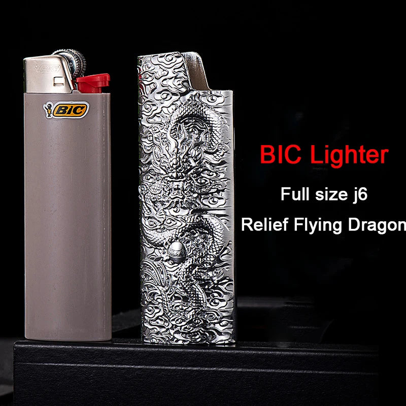 Lighter Cover Inquiry 3D Flying Dragon Relief Metal Case Exploration proof Armor Large Holder