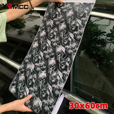 Car Exterior Stickers DIY Wrapping Skull Print Sticker Auto Body Decoration Self Adhesive Vinyl Wrap Film for Car Accessories