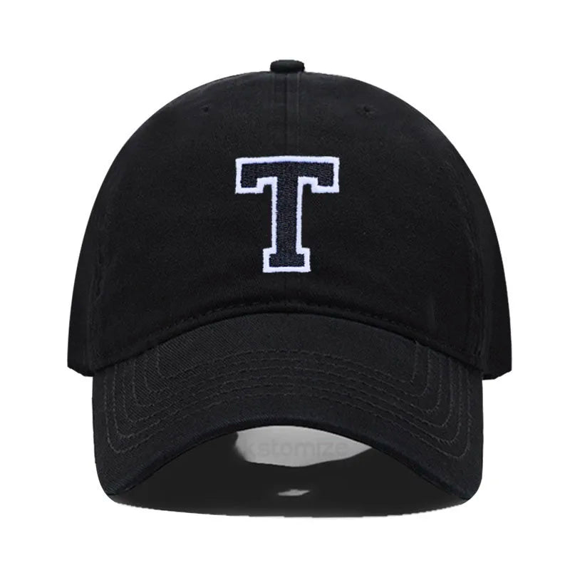 Letter A-Z Embroider Baseball Cap For Men Womne High Quality Soft Cotton Fashion Team Sport Visors Snapback Caps