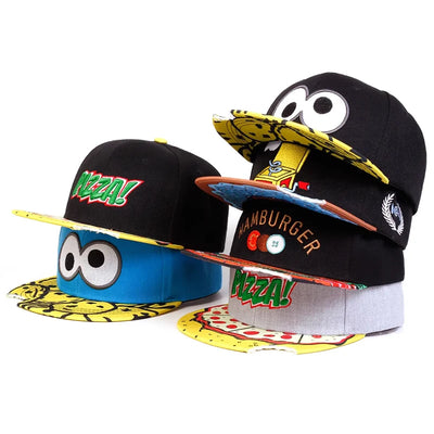 Eye PIZZA Embroidery Hip-hop Hats Spring and Autumn Outdoor Adjustable Casual Baseball Caps Sunscreen Hat