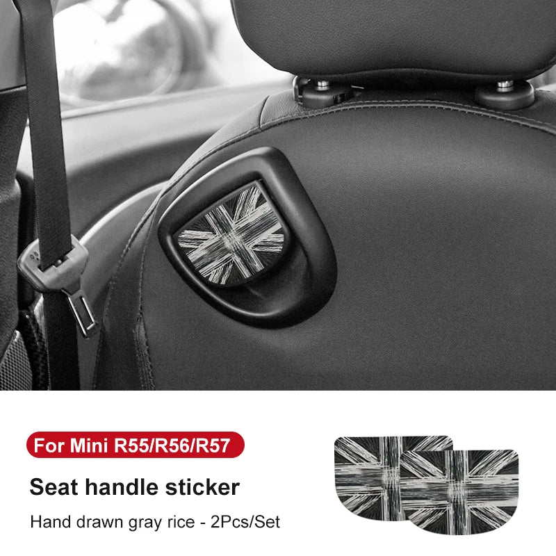 Car Rear Seat Back Handle Decal Cover Protective Sticker For Mini Cooper R56 R55 F56 F57 Interior Decorative Accessories