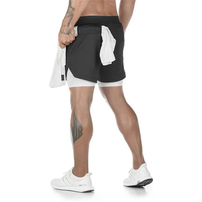 Men's Fitness Training Skinny Shorts Demon Print Summer 2 In 1 Quick Dry Gym Beach Jogging Shorts Outdoor Sportwear