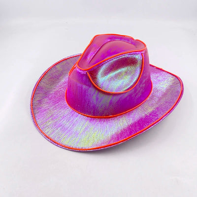 Pearlescent Cowboy Hat Dance Costume Decorate Glowing Cowgirl Cap Glowing For Neon NightClub