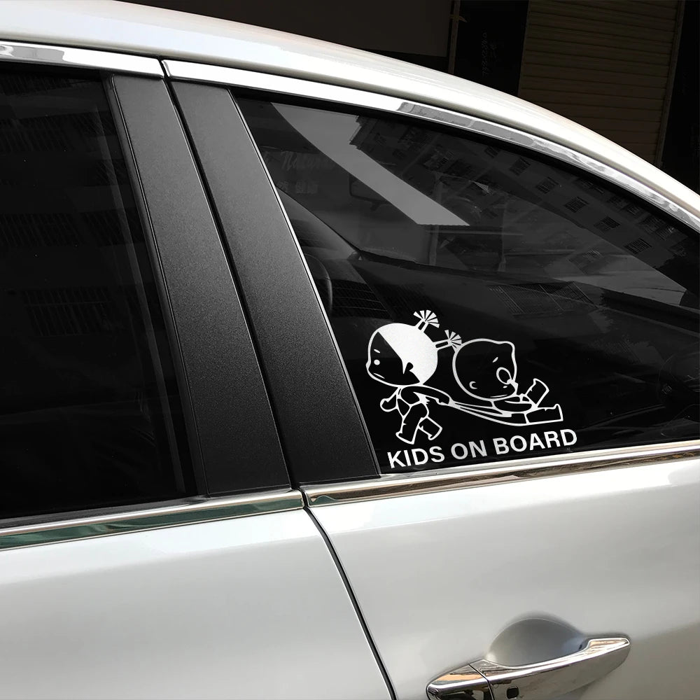 Reflective Kids On Board Safety Warning Sign Car Body Window Windshield Creative Vinyl Decal Sticker Decoration Auto Accessories