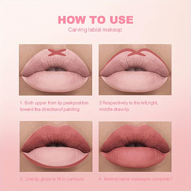 Lip Liner Pencil Set Waterproof Long Lasting Nude Red Lip Contour Pencil Sexy Rose Pink Lipstick Tint Makeup