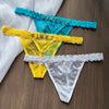 Crystal Letter Thong Lace Bikini Panties G-String Low Waist Briefs Sexy Body Jewelry for Hot Wife Gift