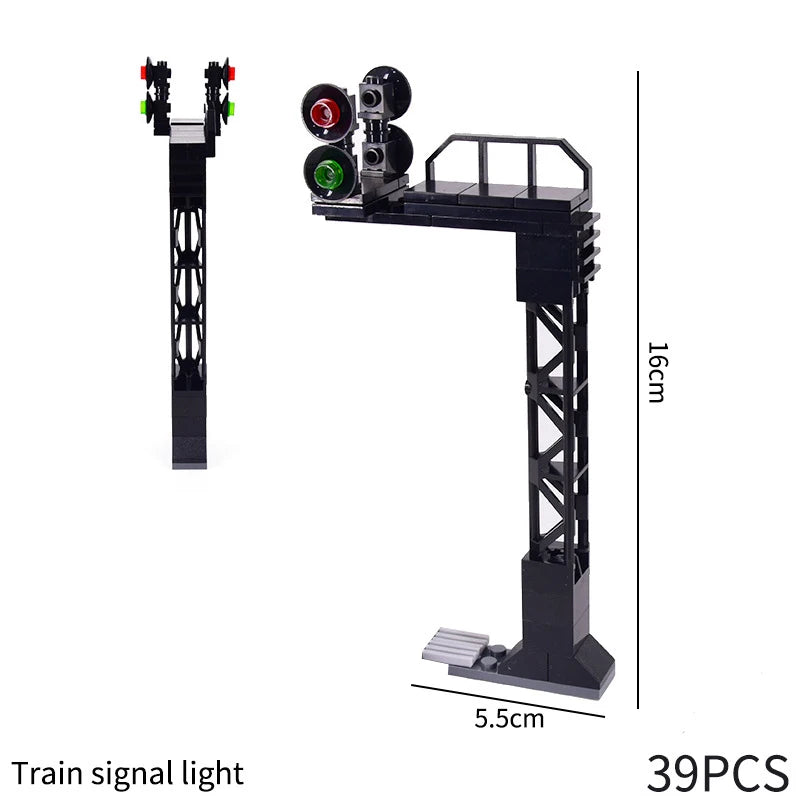 Building Block Train Track Corridor Elevating Rod Pedestrian Crossing Assembly Children's Toy Birthday Gift