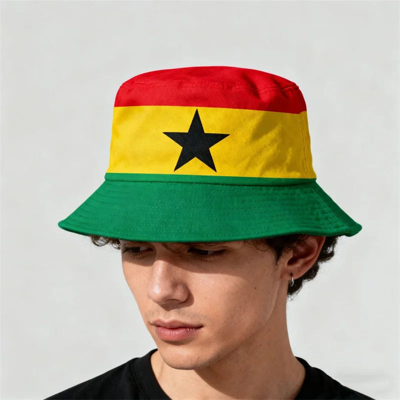 Countries National Flag Bucket Hat Men Women Football Fan Party Football Cup Reversible Sun Hat Soccer Fans