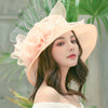 Flower Lady Hat Summer Organza Wide Brim Sunscreen Kentucky Derby Hats For Women