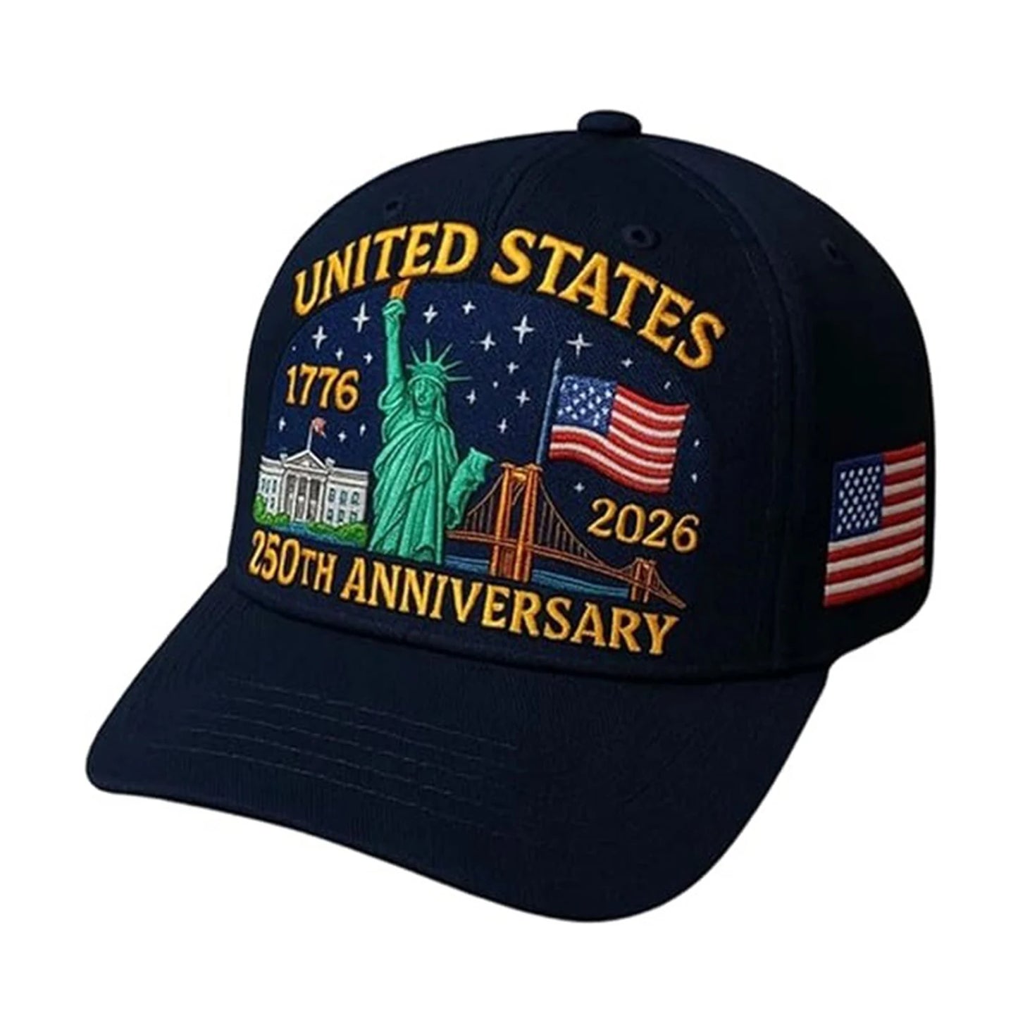 US 250th Anniversary Cap Adjustable Retro Washed Patriotic Cap US 250th Anniversary Tribute Hat Patriotic Baseball Cap for Men and Women