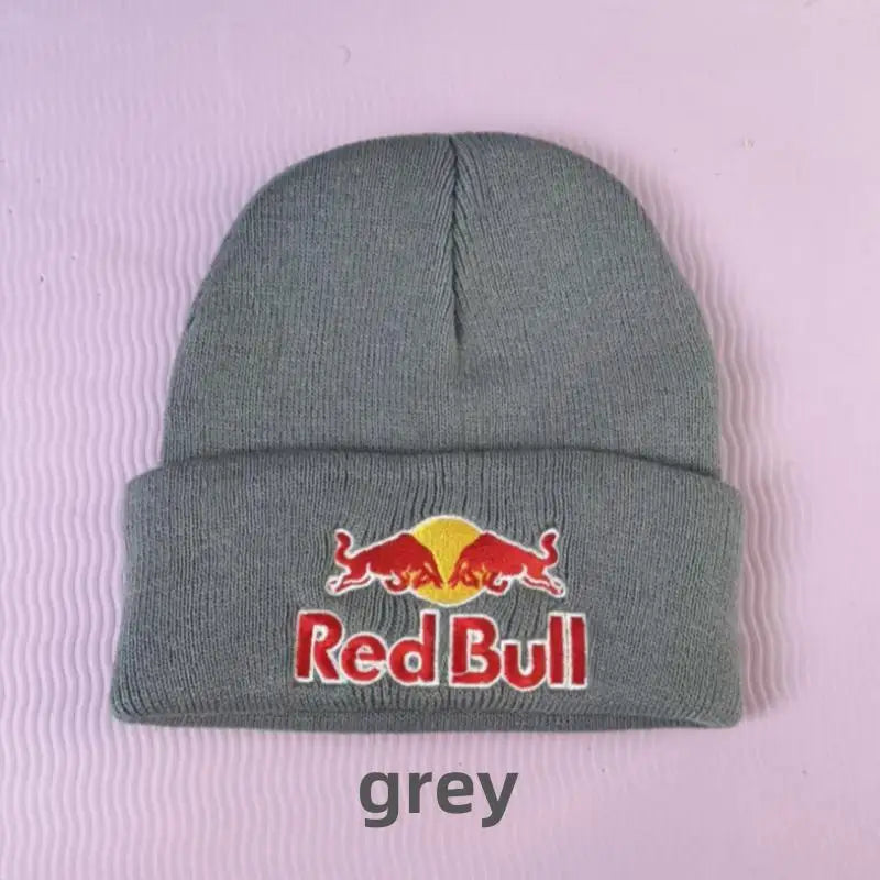 Red Bull Knitted hat Beanie Winter Hat Unisex Warm Cap for Men And Women Red Bull Hat