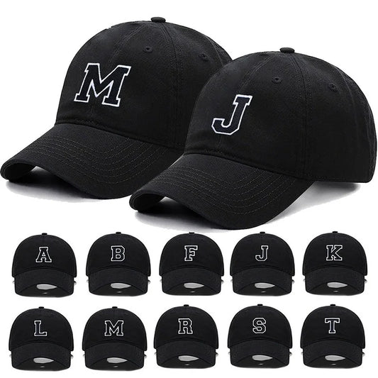 Letter A-Z Embroider Baseball Cap For Men Womne High Quality Soft Cotton Fashion Team Sport Visors Snapback Caps