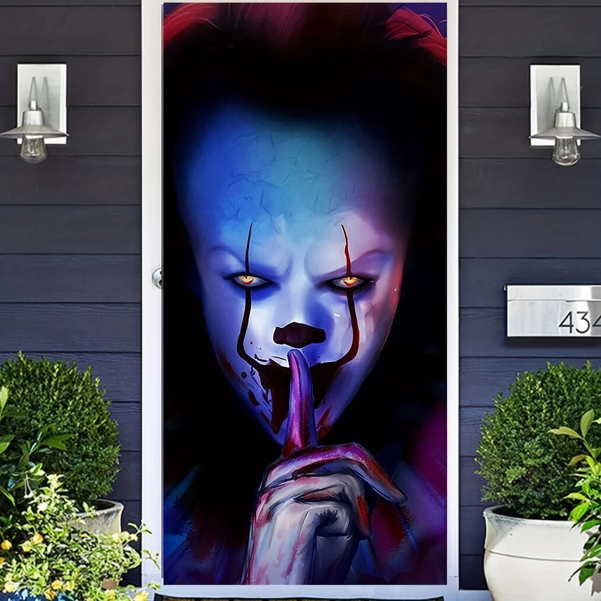 Halloween banner is decorated, served as a prank or treated to a creepy creepy IT themed background