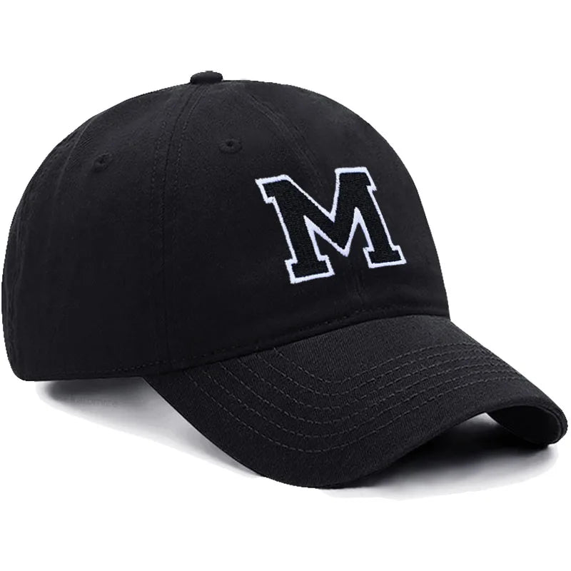 Letter A-Z Embroider Baseball Cap For Men Womne High Quality Soft Cotton Fashion Team Sport Visors Snapback Caps