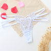 G-string Double Thin Straps Panties Lace Hollowed High Slit Thongs Butterfly Fun Underwear T-back Underpants